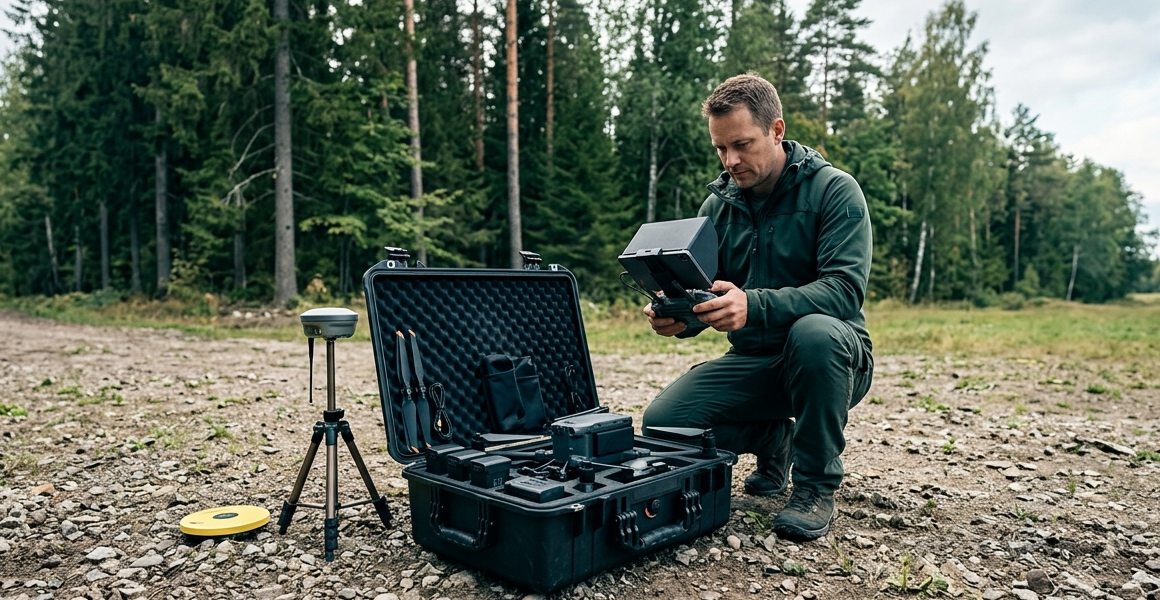 UAV and GIS provider reviewing forest mapping data